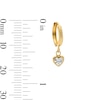 Thumbnail Image 3 of 10K Semi-Solid Gold Heart CZ Hoop Drop Earrings