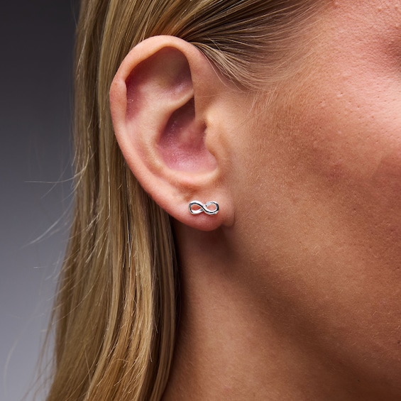 Solid Sterling Silver Infinity Studs