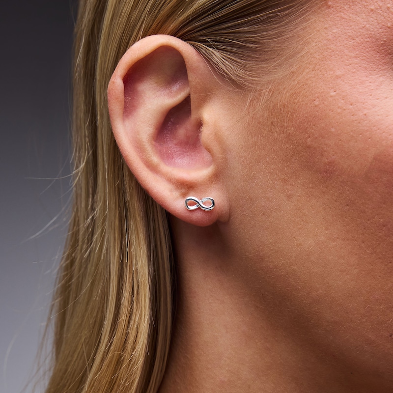 Solid Sterling Silver Infinity Studs