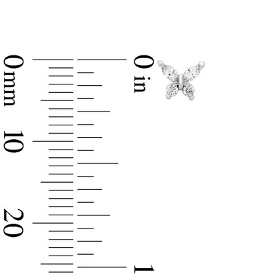 Solid Sterling Silver CZ Butterfly Studs