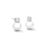 Thumbnail Image 1 of Solid Sterling Silver Simulated Pearl and CZ Drop Earrings