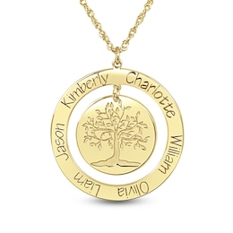 24K Gold Plated Tree of Life Pendant - 18"