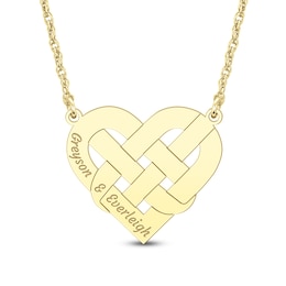 24K Gold Plated Couples Heart Necklace - 18"