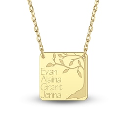 24K Gold Plated Squared Name Necklace - 18"