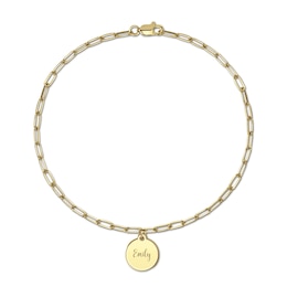 24K Gold Plated Disc Charm Bracelet - 7.5 in.