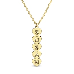 24K Gold Plated Vertical Heart Pendant 18"