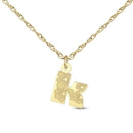 24K Gold Plated Monogram Necklace - 18"