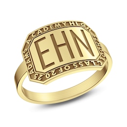 24K Gold Plated Monogram Class Ring