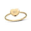 Thumbnail Image 1 of 14K Yellow Gold-Plated Engravable Initial Beaded Heart Signet Ring