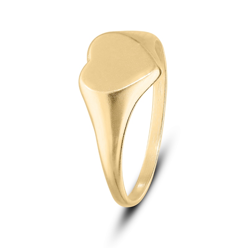 Main Image 2 of 14K Yellow Gold-Plated Engravable Name Heart Signet Ring
