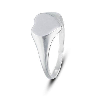 Sterling Silver Engravable Name Heart Signet Ring