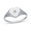 Thumbnail Image 3 of Sterling Silver Engravable Name Heart Signet Ring