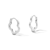 Thumbnail Image 1 of Solid Sterling Silver Clover Huggie Hoops