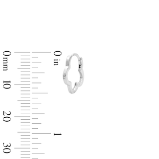 Solid Sterling Silver Flower Outline Huggie Hoops