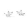 Thumbnail Image 1 of Solid Sterling Silver CZ Marquise Cluster Studs