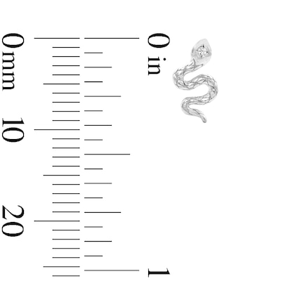 Solid Sterling Silver CZ Snake Studs