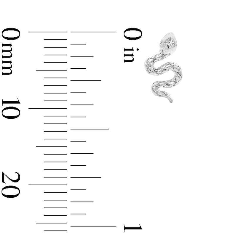 Main Image 3 of Solid Sterling Silver CZ Snake Studs