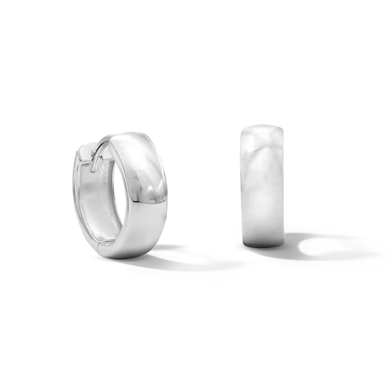 Solid Sterling Silver Rounded Huggie Hoops