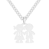 Thumbnail Image 1 of Sterling Silver Couple Initial Pendant - 18"