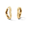 Thumbnail Image 1 of 10K Solid Gold Diamond-Cut Heart Hoop Earrings
