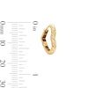 Thumbnail Image 2 of 10K Solid Gold Diamond-Cut Heart Hoop Earrings