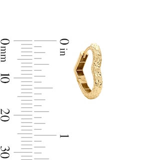 10K Solid Gold Diamond-Cut Heart Hoop Earrings