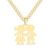 Thumbnail Image 1 of 14K Yellow Gold Plated Couple Initial Pendant - 18"