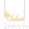 Thumbnail Image 2 of 14K Yellow Gold Plate Flower Script Name Necklace - 18"
