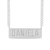 Thumbnail Image 1 of Sterling Silver Bar Name Curb Chain Necklace - 20"