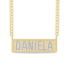 Thumbnail Image 1 of 14K Yellow Gold Plate Bar Name Curb Chain Necklace - 20"