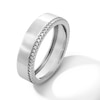 Thumbnail Image 2 of Solid Sterling Silver CZ Edge Band - Size 10