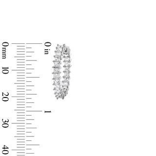 Solid Sterling Silver Princess-Cut CZ Inside-Out Hoops