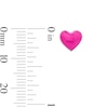 Solid Sterling Silver Pink Enamel Heart Studs