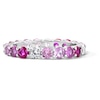 Thumbnail Image 1 of Solid Sterling Silver CZ Pink Ombré Eternity Band - Size 7