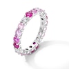 Thumbnail Image 2 of Solid Sterling Silver CZ Pink Ombré Eternity Band - Size 7