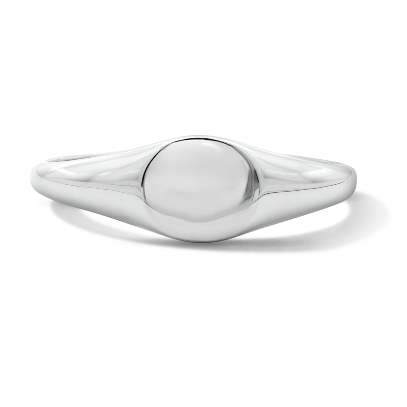 Main Image 1 of Solid Sterling Silver Signet Ring - Size 10