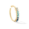 Thumbnail Image 1 of 14K Solid Gold Lab-Created Sapphire, Lab-Created Blue Spinel and Blue CZ Ombré Nose Hoop - 22G 5/16"