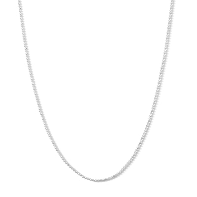 Solid Sterling Silver Diamond-Cut Bead Chain - 18"