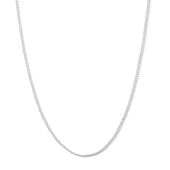 Solid Sterling Silver Diamond-Cut Bead Chain - 18"