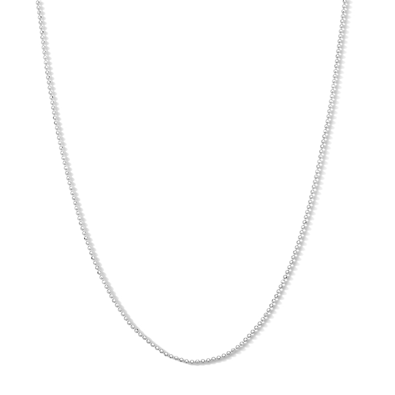 Main Image 1 of Solid Sterling Silver Diamond-Cut Bead Chain - 18"