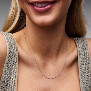 Solid Sterling Silver Diamond-Cut Bead Chain - 18"