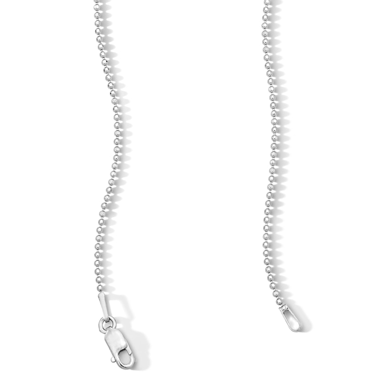 Main Image 3 of Solid Sterling Silver Diamond-Cut Bead Chain - 18"