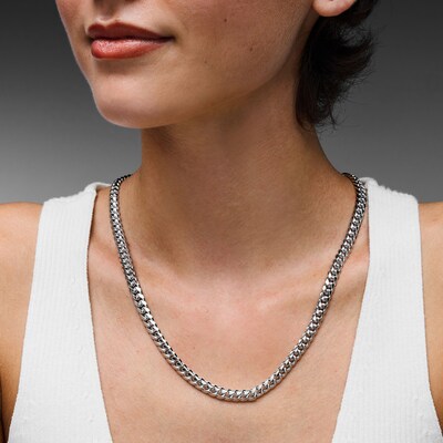 Solid Sterling Silver Miami Cuban Curb Chain - 22"