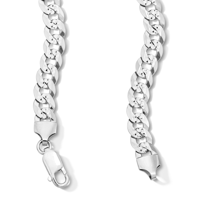 Main Image 3 of Solid Sterling Silver Diamond-Cut Curb Chain - 24"