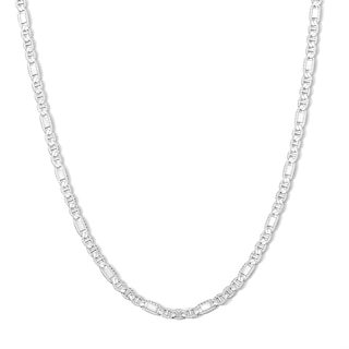 Solid Sterling Silver Diamond-Cut Valentino Chain - 20"