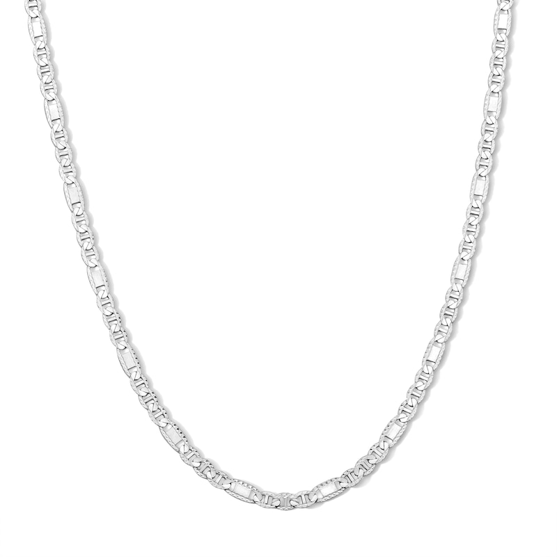 Main Image 1 of Solid Sterling Silver Diamond-Cut Valentino Chain - 20"