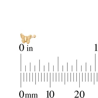 14K Solid Gold Butterfly Nose Stud - 22G 1/4"