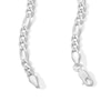 Thumbnail Image 3 of Solid Sterling Silver Pavé Diamond-Cut Figaro Chain - 20"
