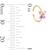 Thumbnail Image 2 of 14K Solid Yellow Gold Pink and Purple CZ Butterfly Nose Hoop - 20G 5/16"