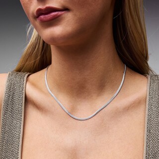 Solid Sterling Silver Herringbone Chain - 18"